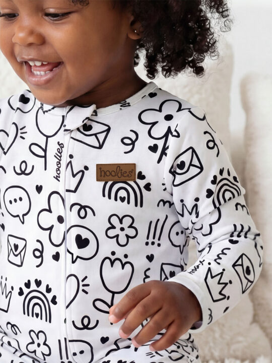 Doodle Sketches Onesie Model2