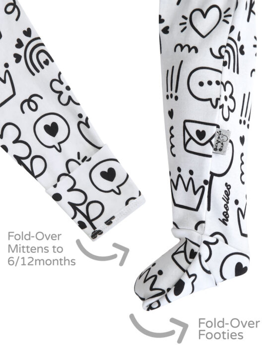 Doodlebugs Cotton Onesie Footie and Mitten