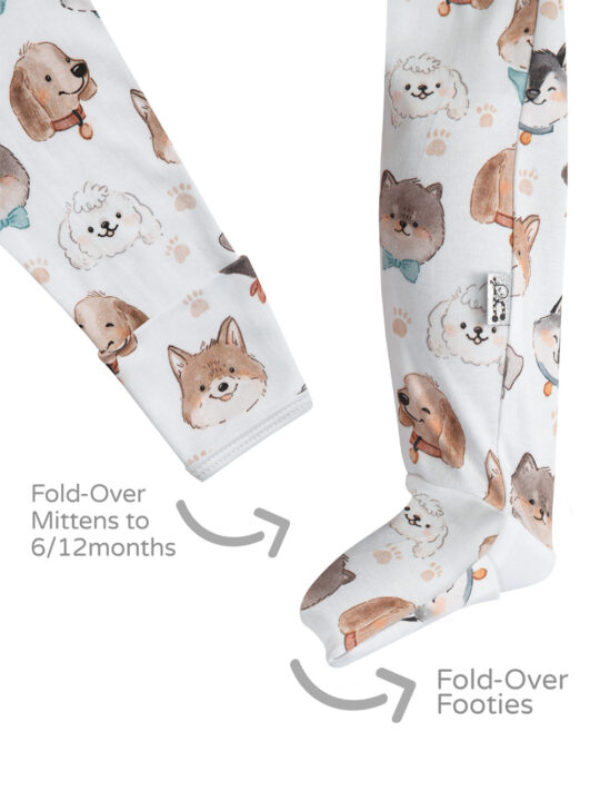 Lil Woofster Onesie Footie and Mitten