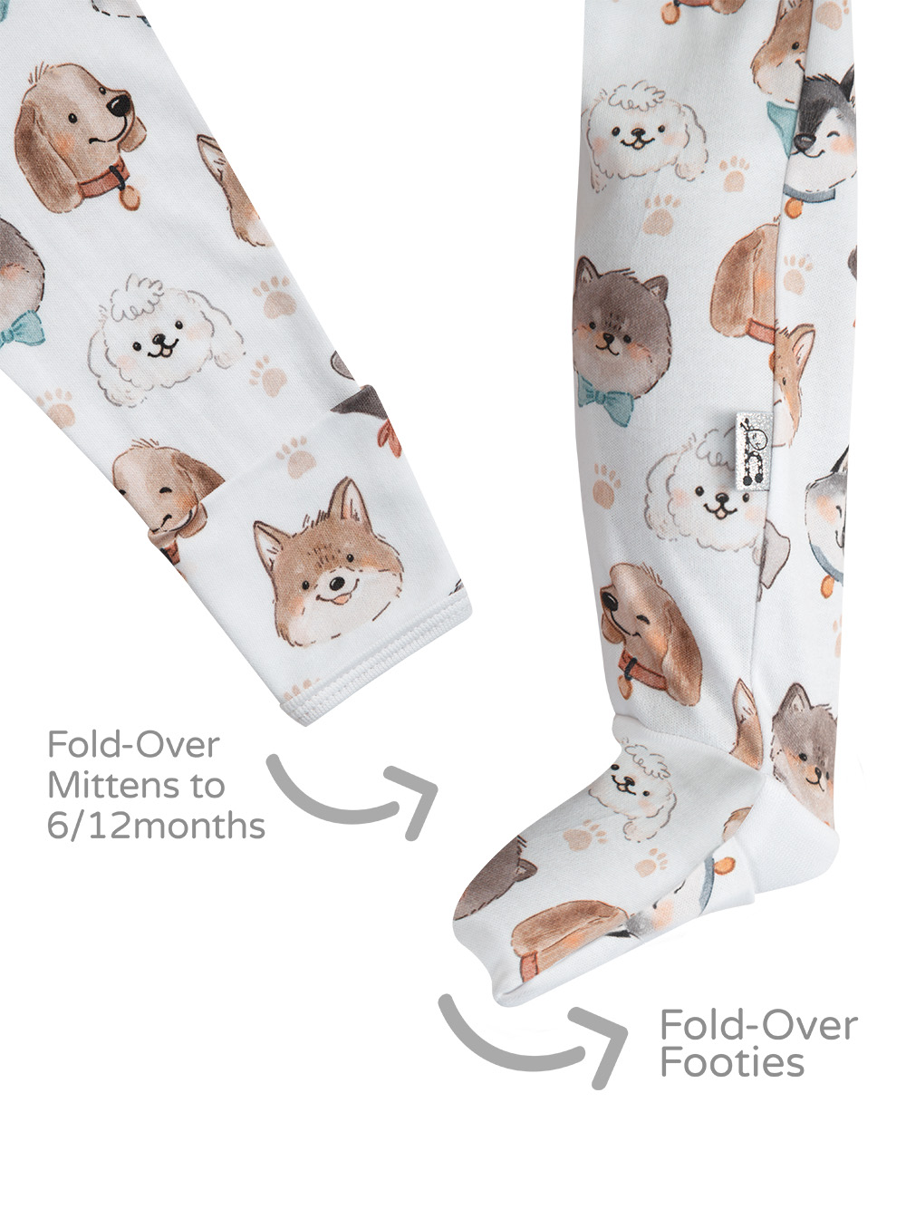 Lil Woofster Onesie Footie and Mitten