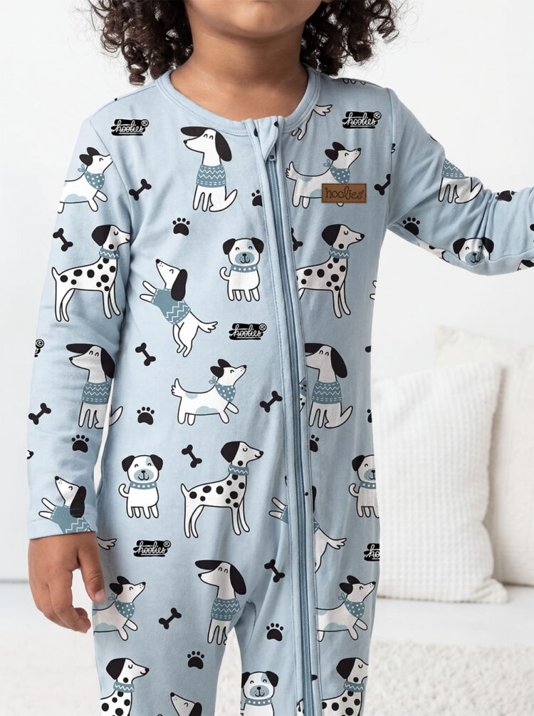 Snuggle Pup Interlock Onesie Model