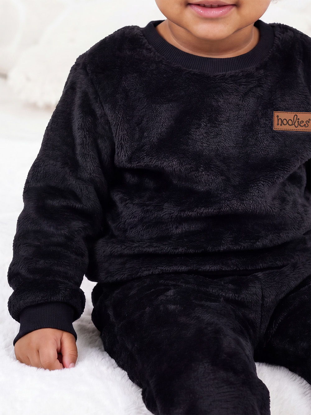 Black Plush SET Model sitting detail