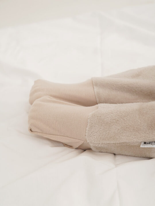 Stone Plush Onesie Fold Over Footies 2