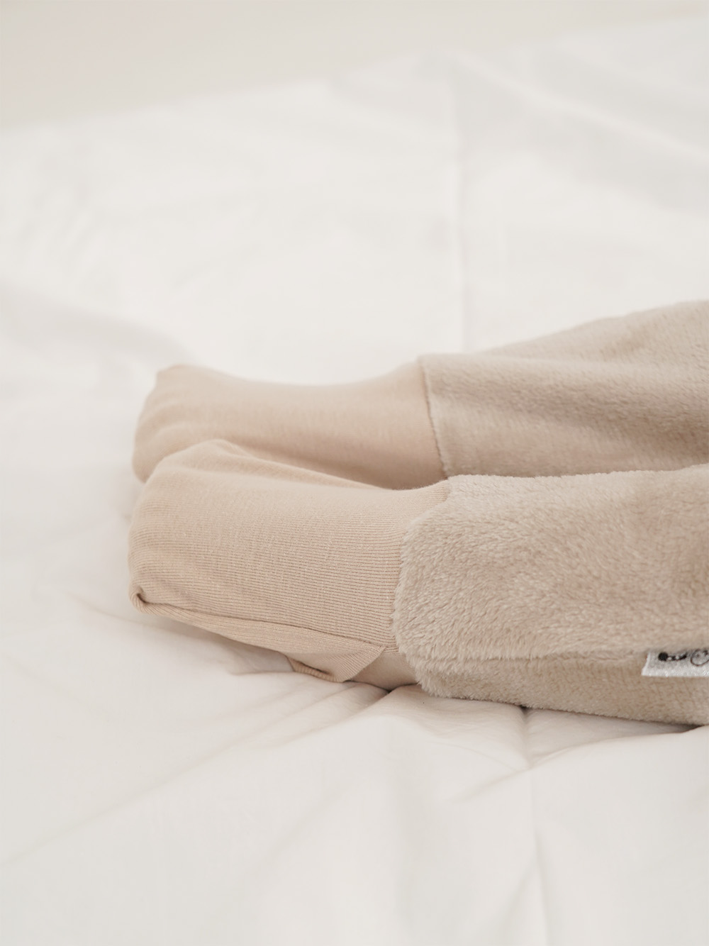 Stone Plush Onesie Fold Over Footies 2