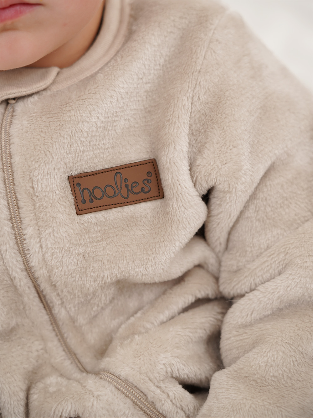 Stone Plush Onesie Model Close