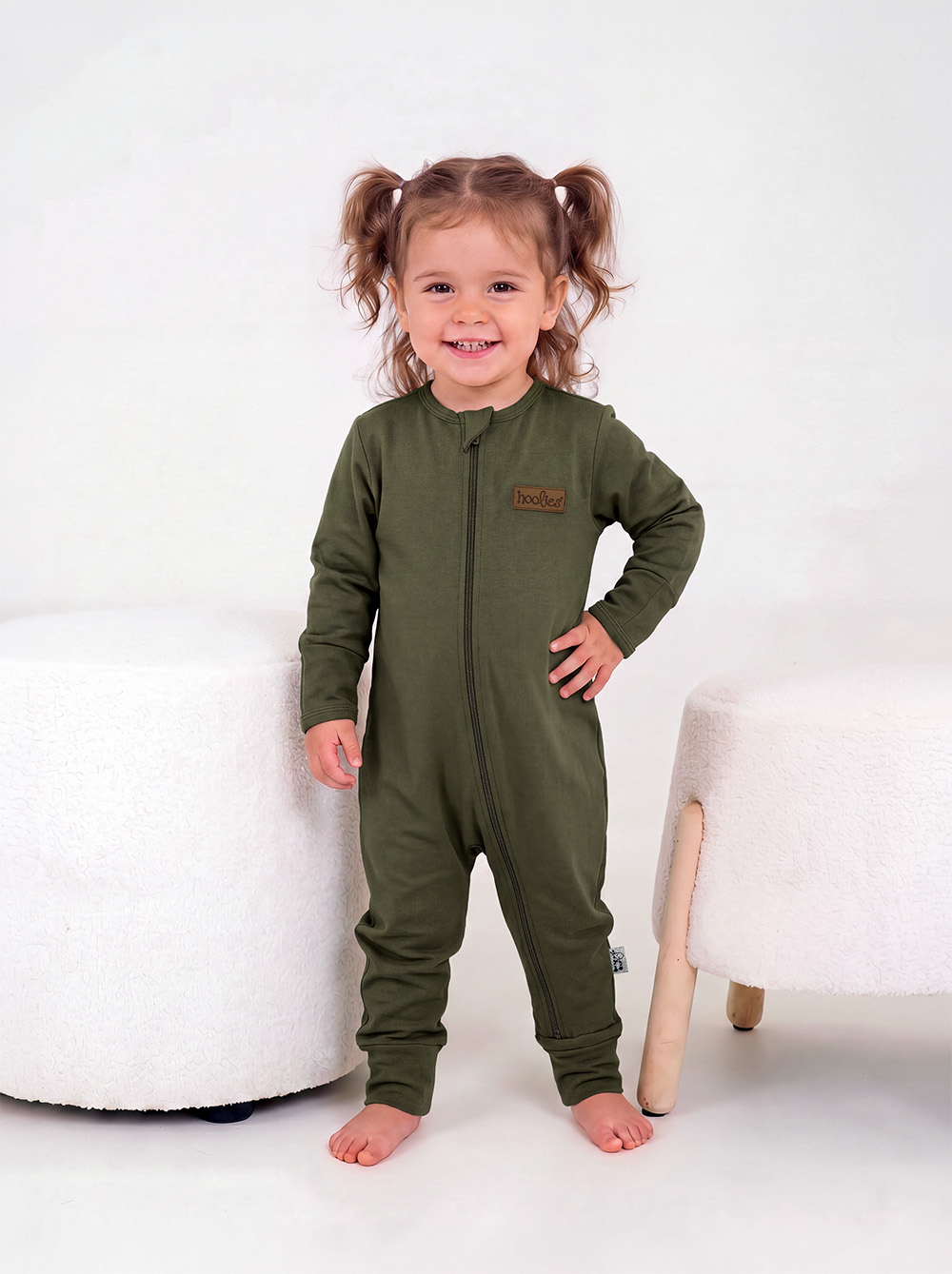 Khaki Cotton Interlock Evergreen Model Onesie 3