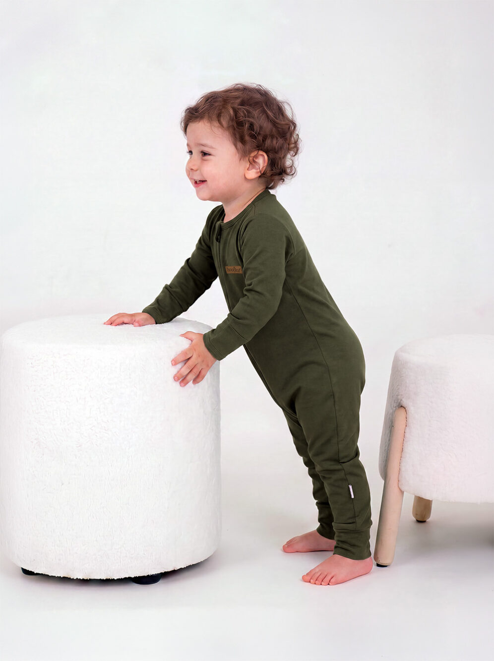 Khaki Cotton Interlock Evergreen Model Onesie Boy