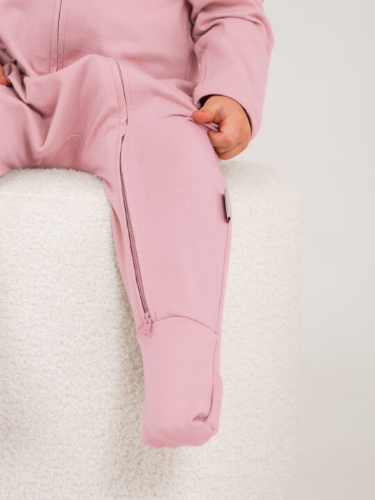 Lilac Rose Cotton Onesie Model Footies