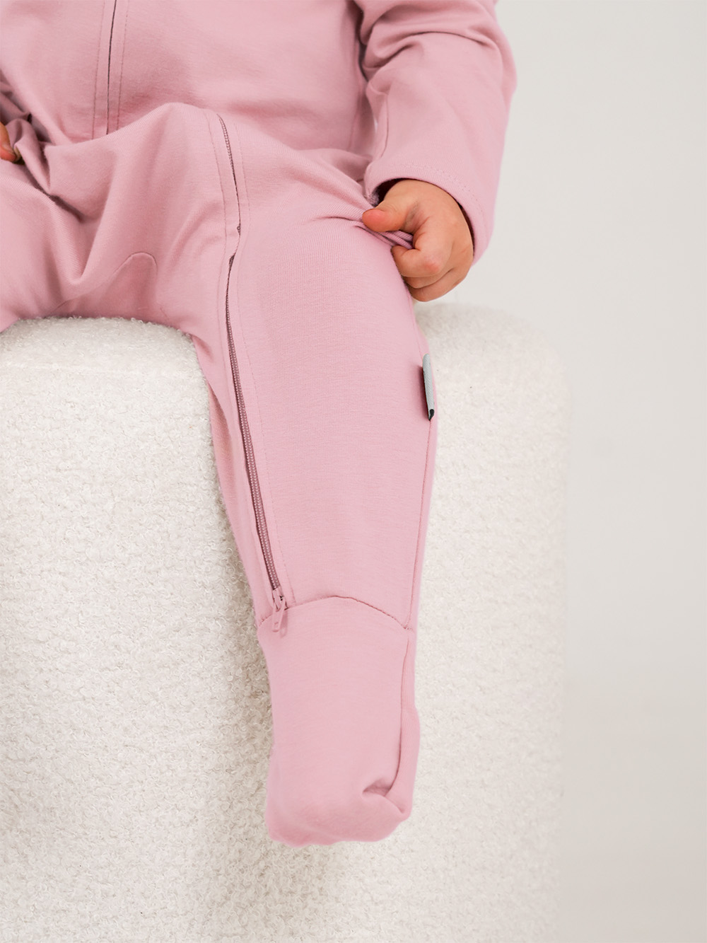 Lilac Rose Cotton Onesie Model Footies