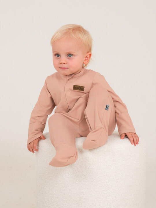 Nougat Cotton Interlock Onesie Model3