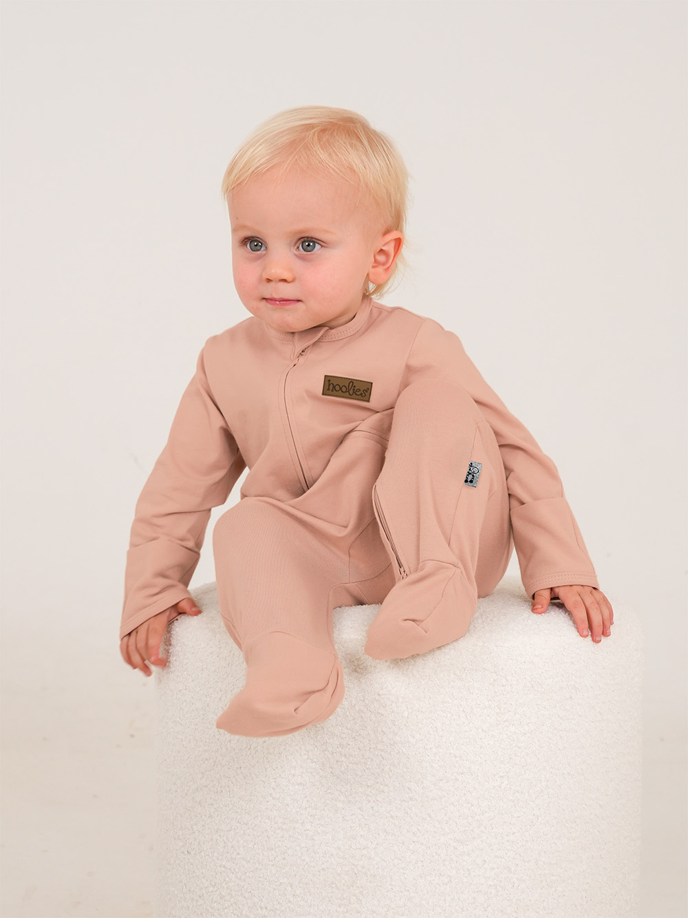 Nougat Cotton Interlock Onesie Model3