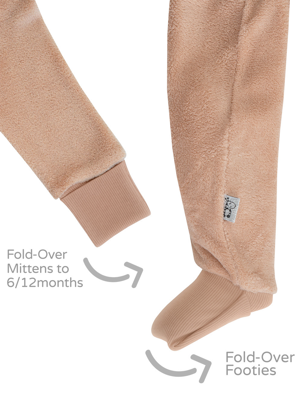 Nougat Plush Girls Winter Onesie Footies