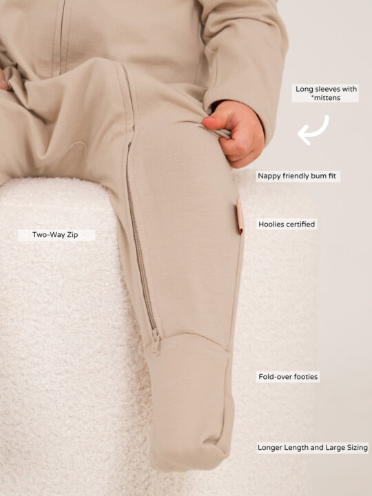 Stone Cotton Interlock Onesie Model2