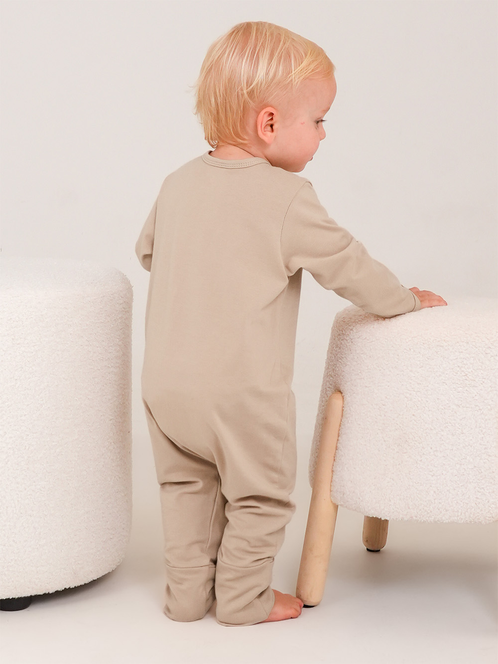 Stone Cotton Interlock Onesie Models