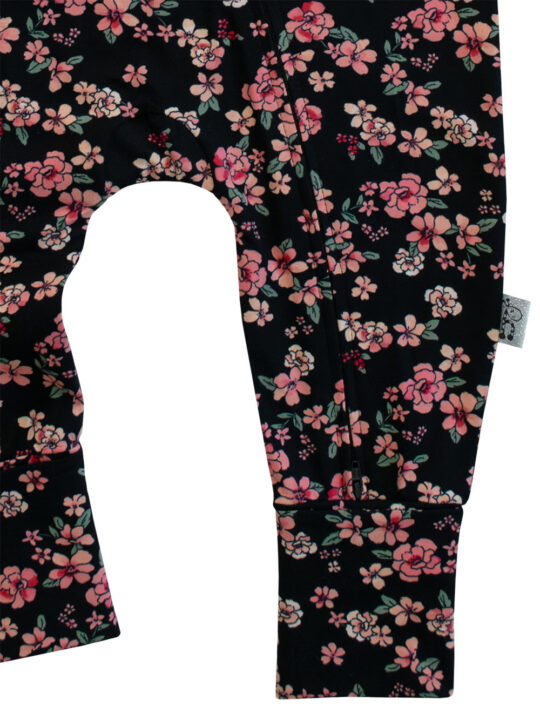 25MFO Midnight Floral Girls Onesie Detail3