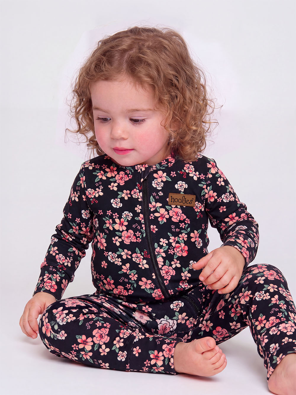 Black Floral Girls Onesie