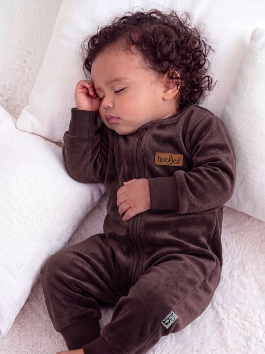Cocoa Shake Plush Onesie Baby Model