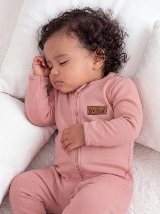 Dusty Pink Cotton Baby Model Onesie