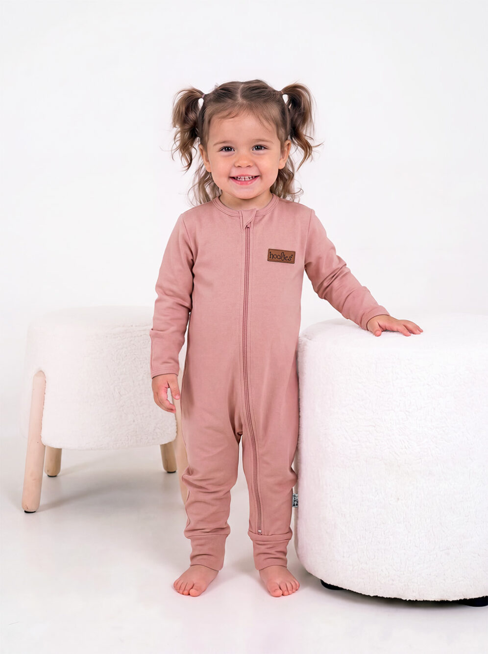 Dusty bPink Cotton Onesie Model 2