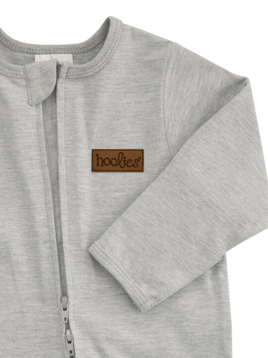Grey Melange Cotton Onesie Zoom Leatherette