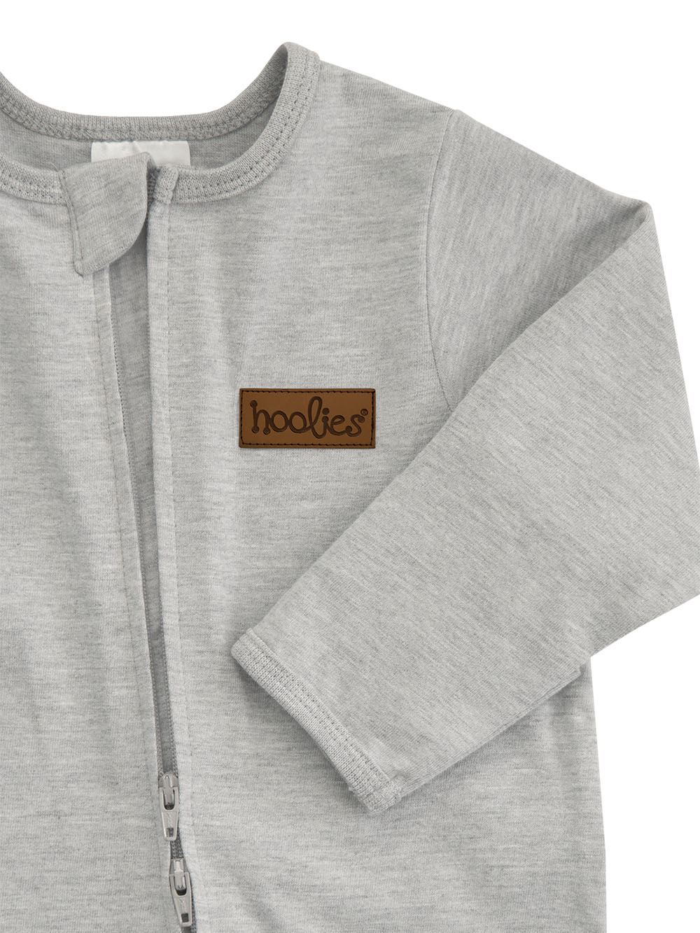 Grey Melange Cotton Onesie Zoom Leatherette