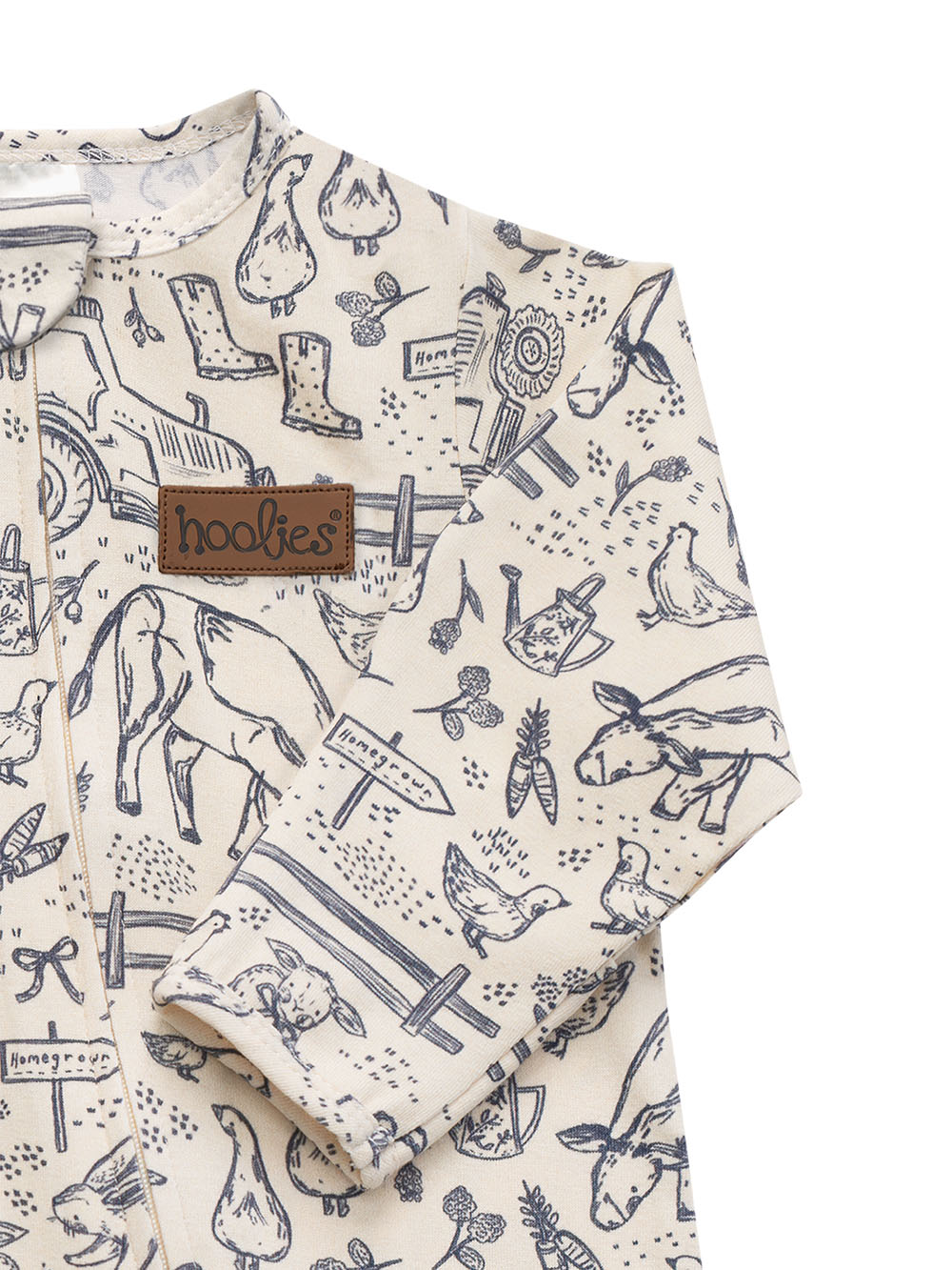 Meadows Allover Print Newborn Onesie Detail