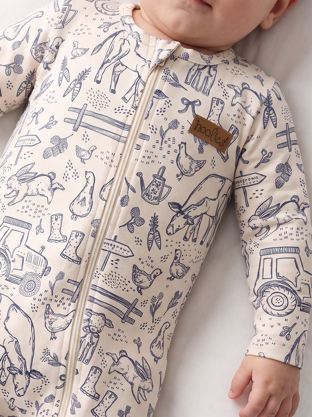 Meadows Allover Print Newborn Onesie Model 1