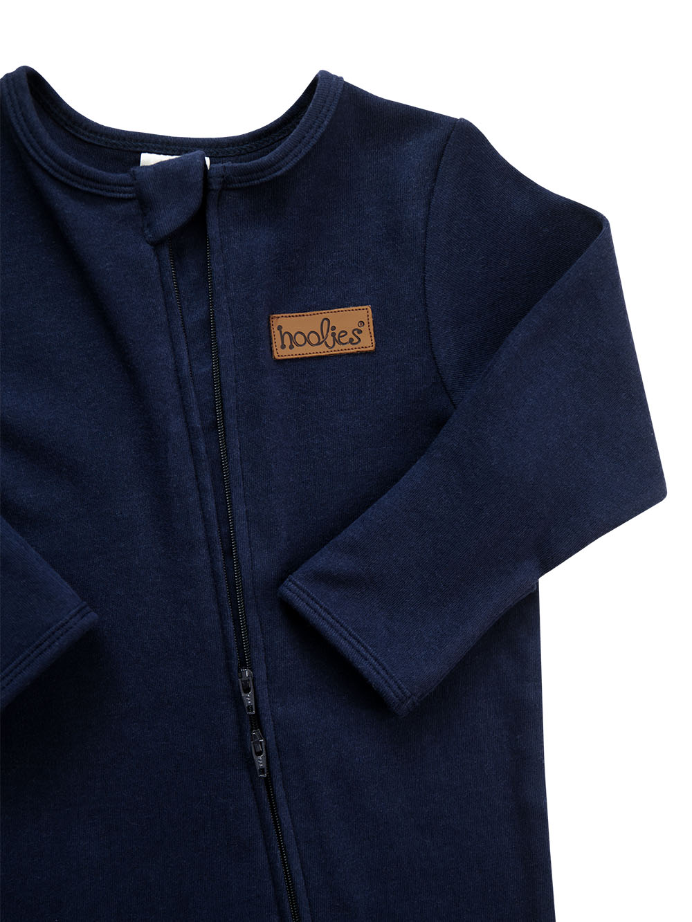 New Navy Cobolt Interlock Onesie Detail