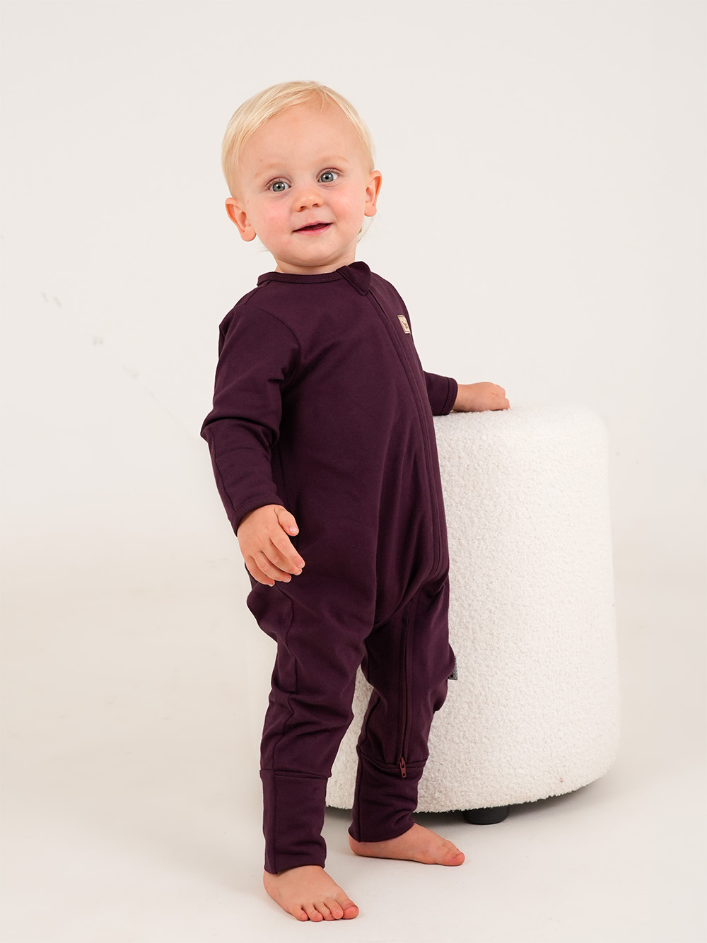 Plum Whisper Cotton Interlock Model 2 Onesie