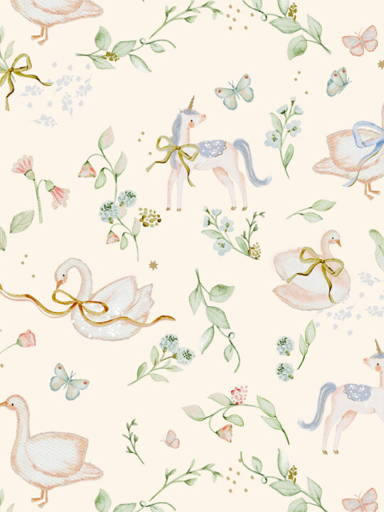 Unicorn Swan Print Detail