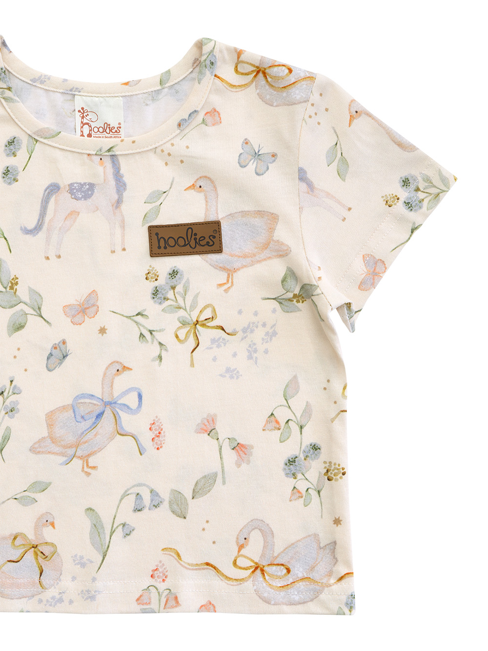 Unicorn Swans Girls Cotton Summer Sleepwear Detail