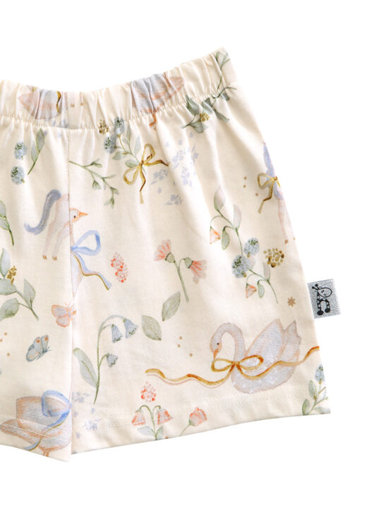 Unicorn Swans Girls Cotton Summer Sleepwear Detail2