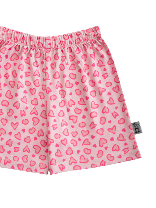 Leopard Print Hearts Girls Jammies Set Details