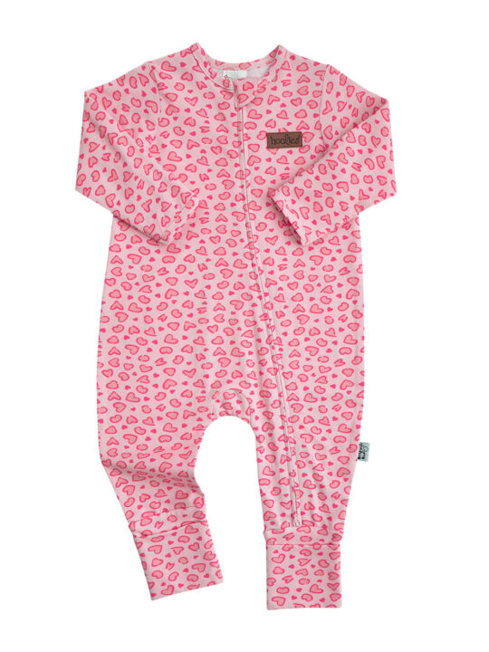 Leopard Print Hearts Newborn Cotton Onesie