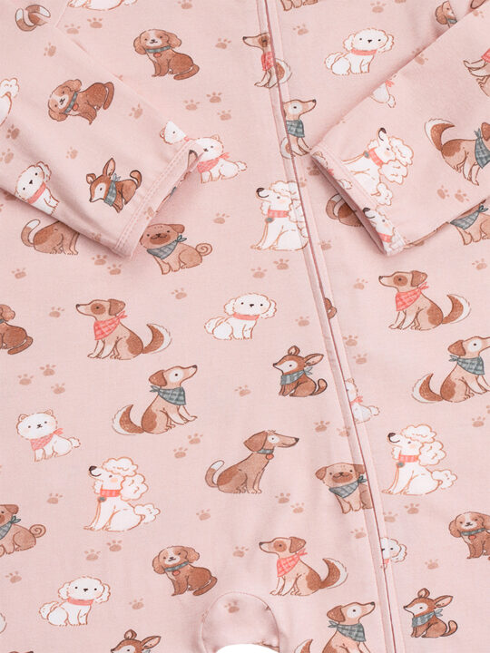 Pink Pooches Cotton Lycra Onesie Details2
