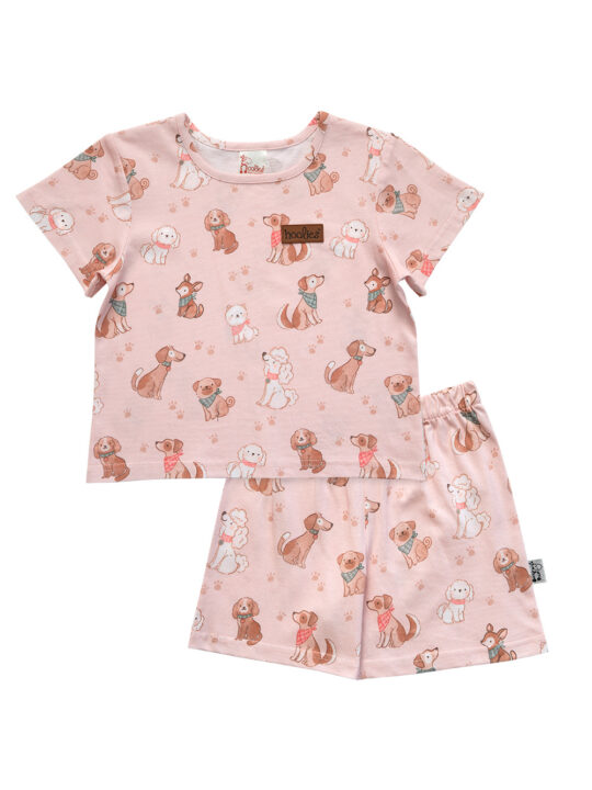 Pink Pooches Girls Cotton Summer Pyjamas Set