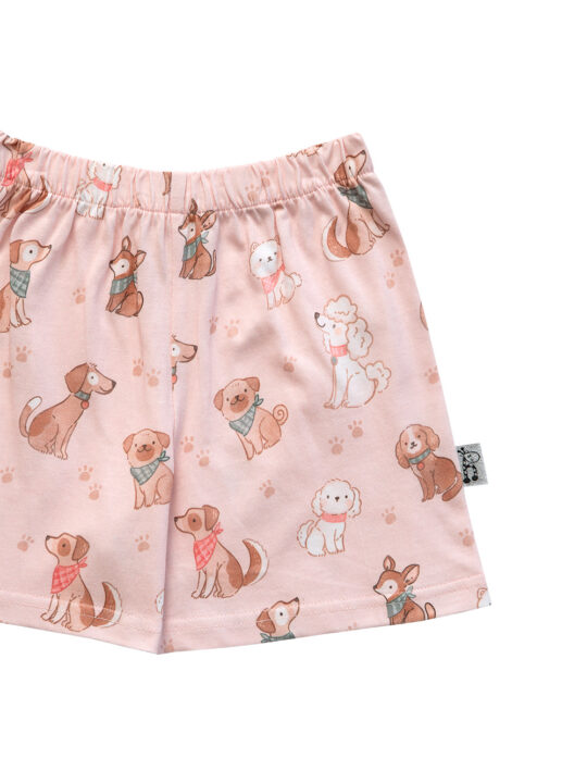 Pink Pooches Girls Pyjamas Set Detail