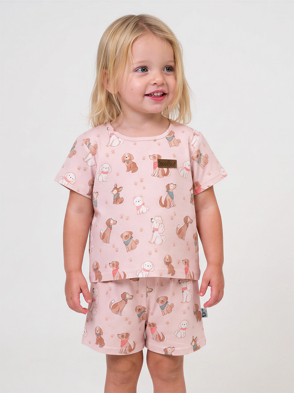 Pink Pooches Girls Cotton Summer Pyjamas Set