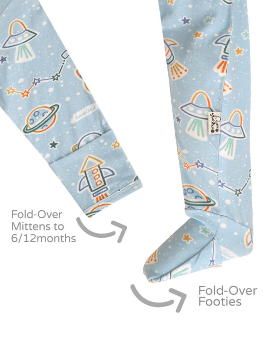 Space Boys Onesie Footie and Mitten