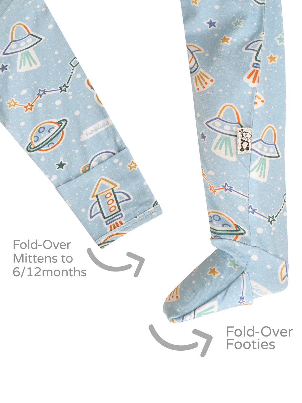 Space Boys Onesie Footie and Mitten