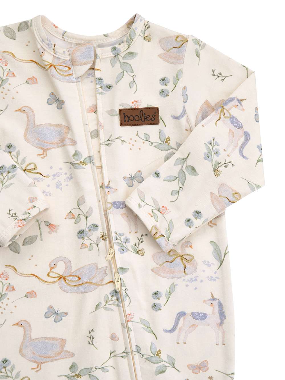Unicorn Swans Newborn Onesie Zoom 1