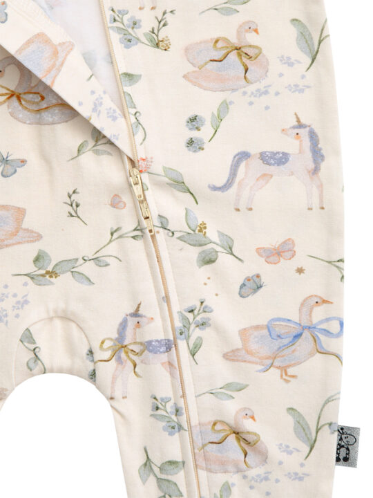Unicorn Swans Newborn Onesie Zoom 2