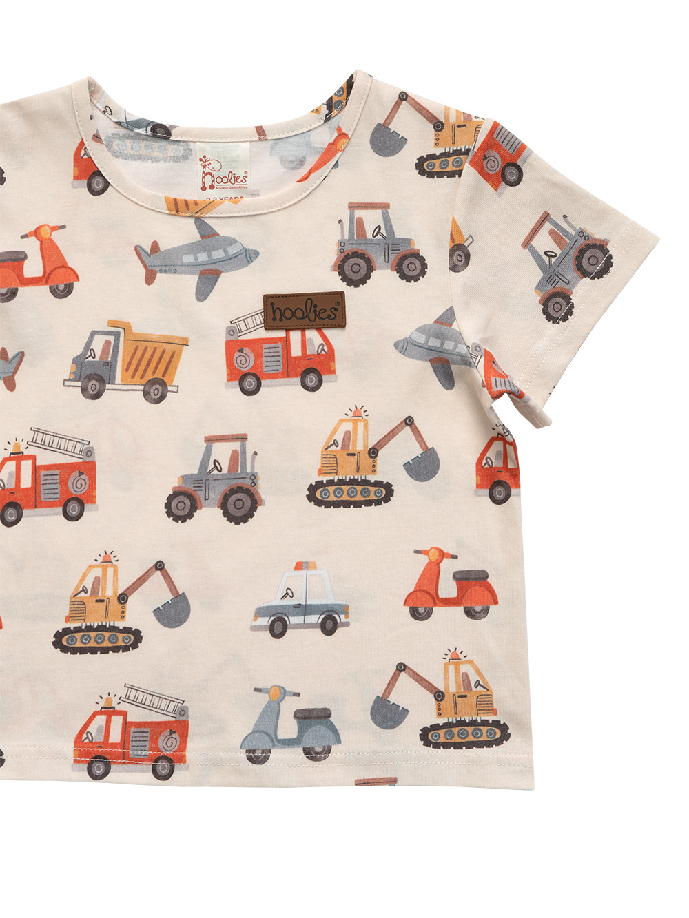 Vroom and Zoom Transport Boys Summer Jammies Detail